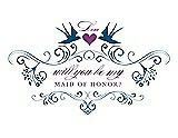 Front View Thumbnail - Ocean Blue & Orchid Will You Be My Maid of Honor Card - Classic