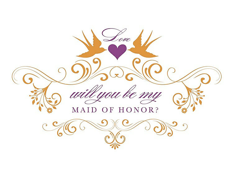 Front View - Orange Crush & Orchid Will You Be My Maid of Honor Card - Classic