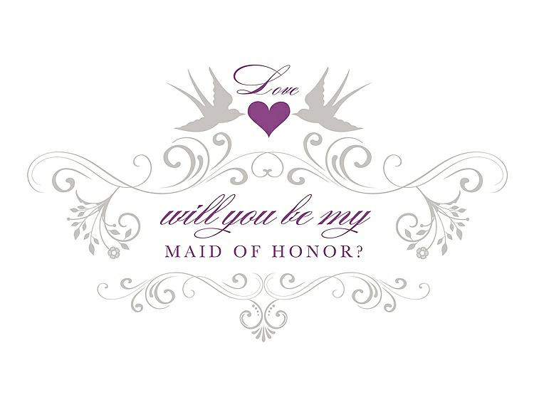 Front View - Oyster & Orchid Will You Be My Maid of Honor Card - Classic