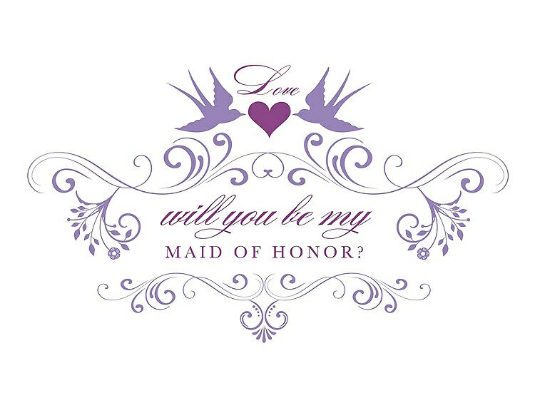 Front View - Pansy & Orchid Will You Be My Maid of Honor Card - Classic