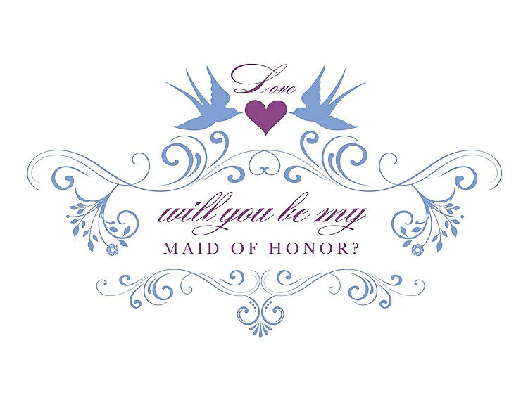 Front View - Periwinkle - PANTONE Serenity & Orchid Will You Be My Maid of Honor Card - Classic