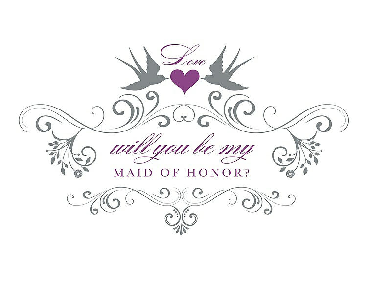 Front View - Pewter & Orchid Will You Be My Maid of Honor Card - Classic