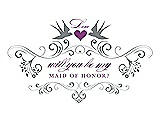 Front View Thumbnail - Pewter & Orchid Will You Be My Maid of Honor Card - Classic