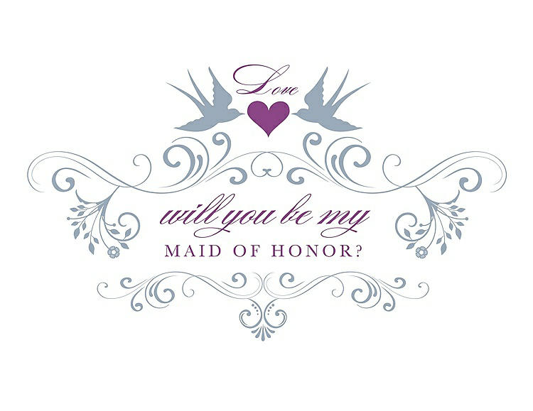 Front View - Platinum & Orchid Will You Be My Maid of Honor Card - Classic