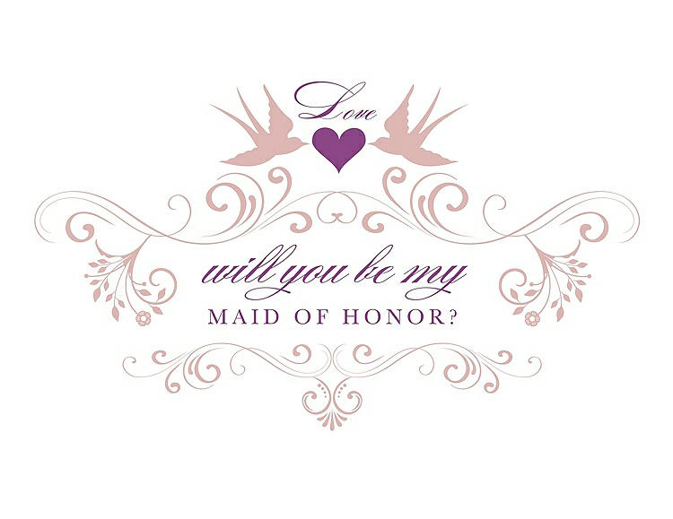 Front View - Petal Pink & Orchid Will You Be My Maid of Honor Card - Classic