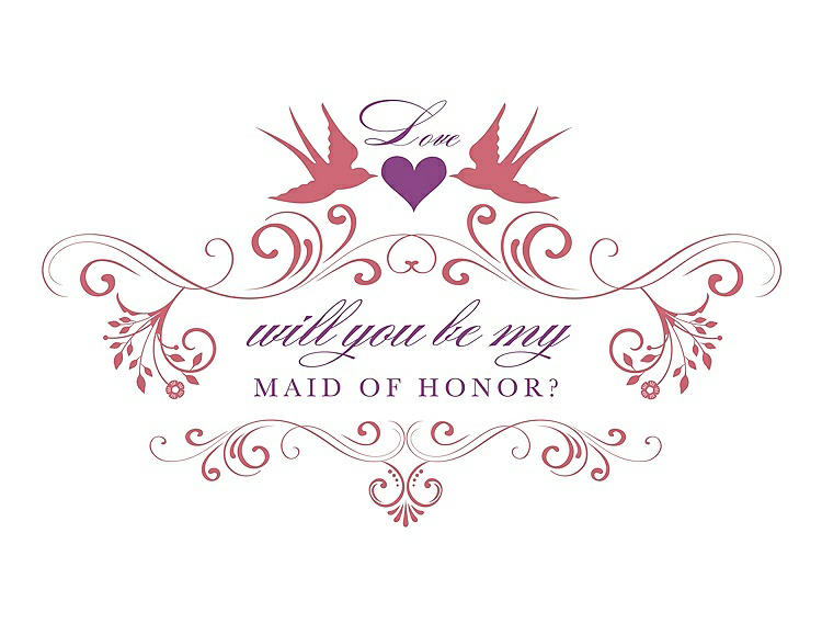 Front View - Papaya & Orchid Will You Be My Maid of Honor Card - Classic