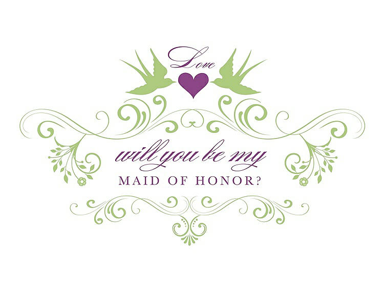 Front View - Pistachio & Orchid Will You Be My Maid of Honor Card - Classic