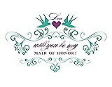 Front View Thumbnail - Pantone Turquoise & Orchid Will You Be My Maid of Honor Card - Classic