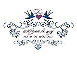 Front View Thumbnail - Royal Blue & Orchid Will You Be My Maid of Honor Card - Classic
