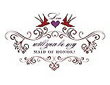 Front View Thumbnail - Ribbon Red & Orchid Will You Be My Maid of Honor Card - Classic
