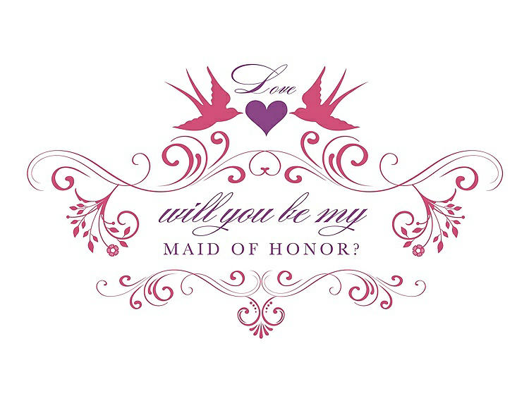 Front View - Rose Quartz & Orchid Will You Be My Maid of Honor Card - Classic