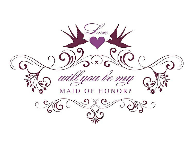 Front View - Ruby & Orchid Will You Be My Maid of Honor Card - Classic