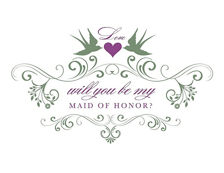 Front View - Sage & Orchid Will You Be My Maid of Honor Card - Classic