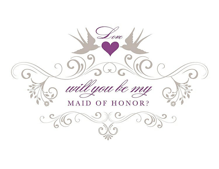 Front View - Sand & Orchid Will You Be My Maid of Honor Card - Classic