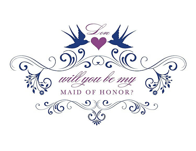 Front View - Sapphire & Orchid Will You Be My Maid of Honor Card - Classic