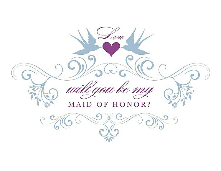 Front View - Slate & Orchid Will You Be My Maid of Honor Card - Classic