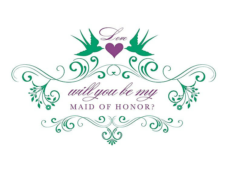 Front View - Shamrock & Orchid Will You Be My Maid of Honor Card - Classic