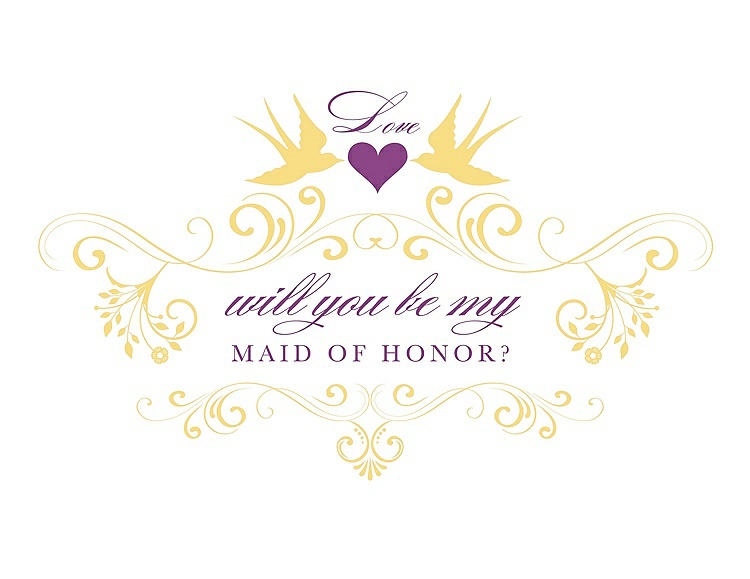 Front View - Sunflower & Orchid Will You Be My Maid of Honor Card - Classic