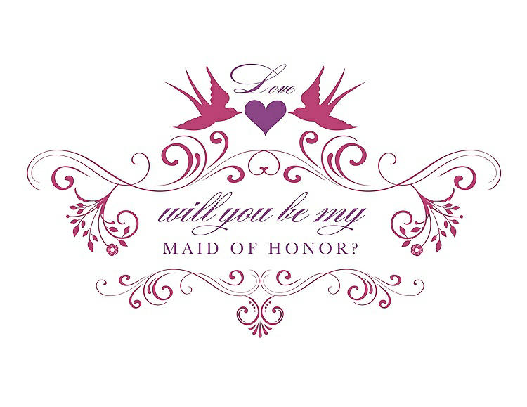 Front View - Strawberry & Orchid Will You Be My Maid of Honor Card - Classic