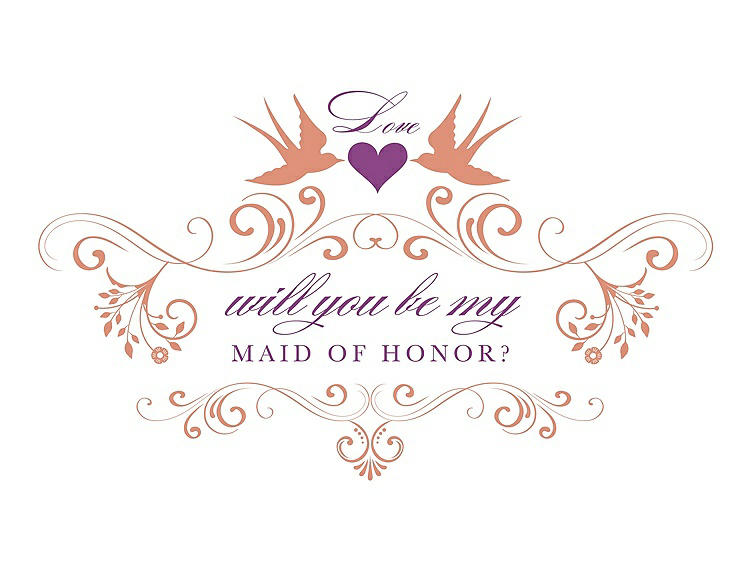 Front View - Tangerine & Orchid Will You Be My Maid of Honor Card - Classic
