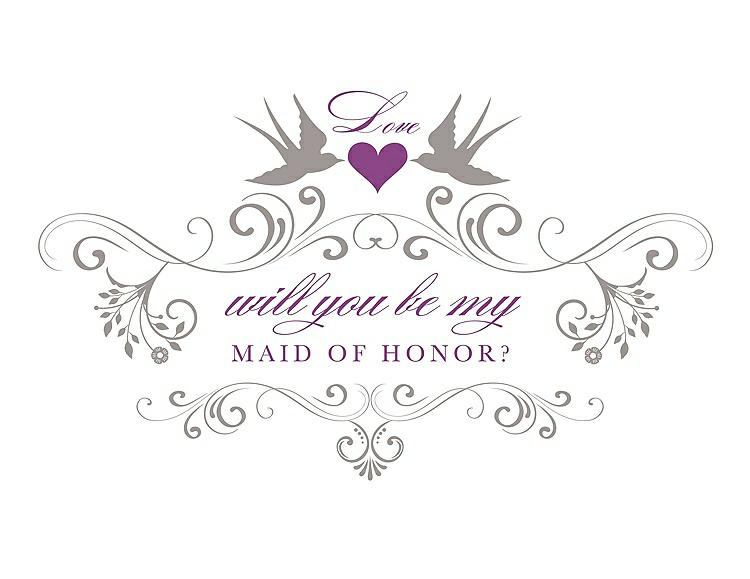 Front View - Taupe & Orchid Will You Be My Maid of Honor Card - Classic