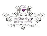 Front View Thumbnail - Taupe & Orchid Will You Be My Maid of Honor Card - Classic
