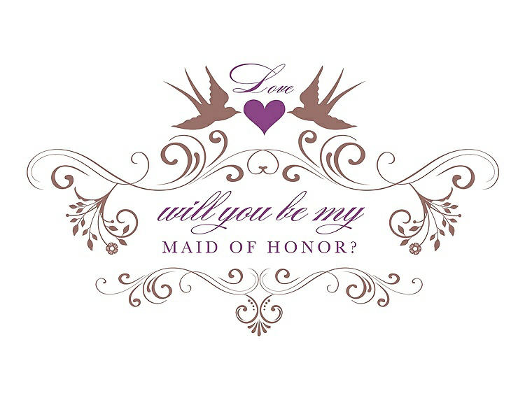 Front View - Toffee & Orchid Will You Be My Maid of Honor Card - Classic