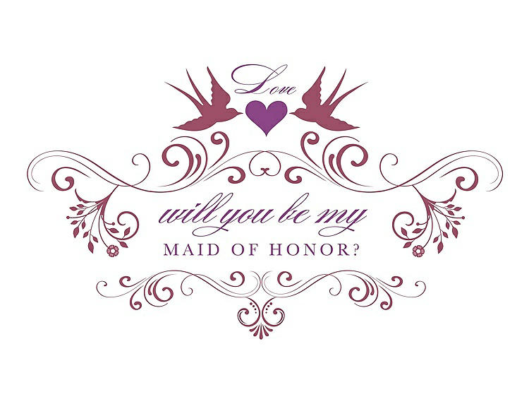 Front View - Tea Rose & Orchid Will You Be My Maid of Honor Card - Classic