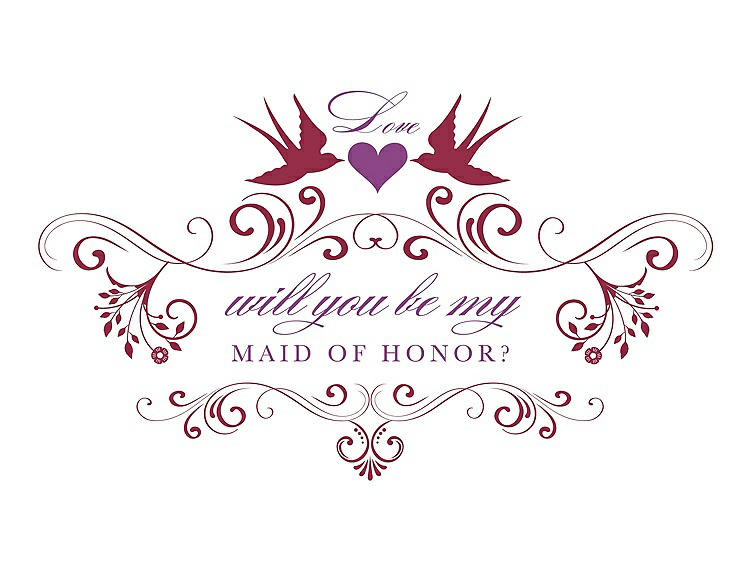 Front View - Valentine & Orchid Will You Be My Maid of Honor Card - Classic