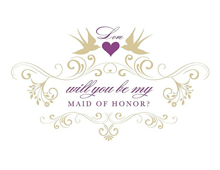 Front View - Venetian Gold & Orchid Will You Be My Maid of Honor Card - Classic