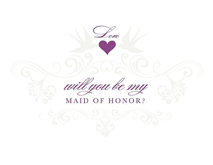 Front View - White & Orchid Will You Be My Maid of Honor Card - Classic