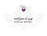 Front View Thumbnail - White & Orchid Will You Be My Maid of Honor Card - Classic