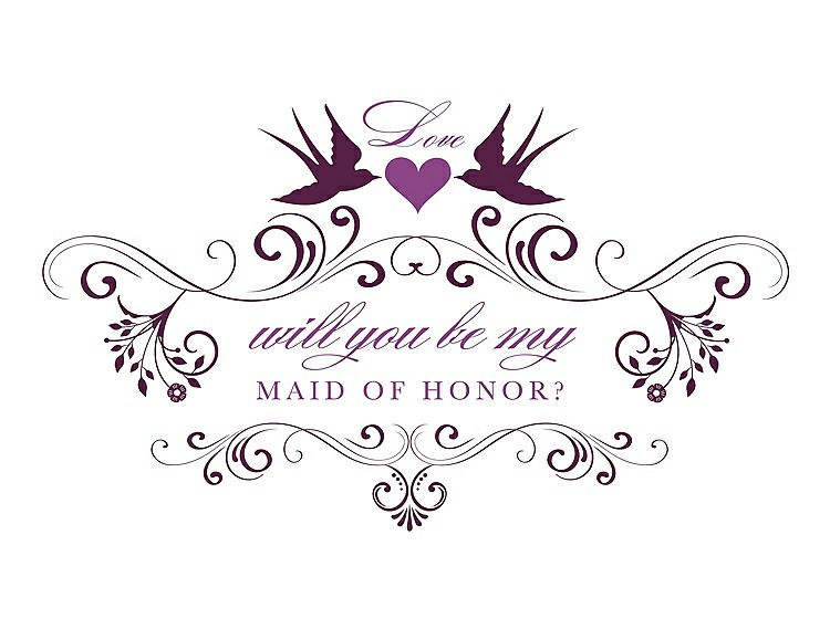 Front View - Wild Berry & Orchid Will You Be My Maid of Honor Card - Classic