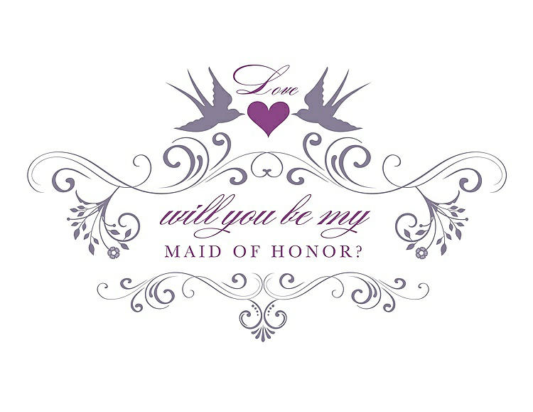 Front View - Wisteria & Orchid Will You Be My Maid of Honor Card - Classic