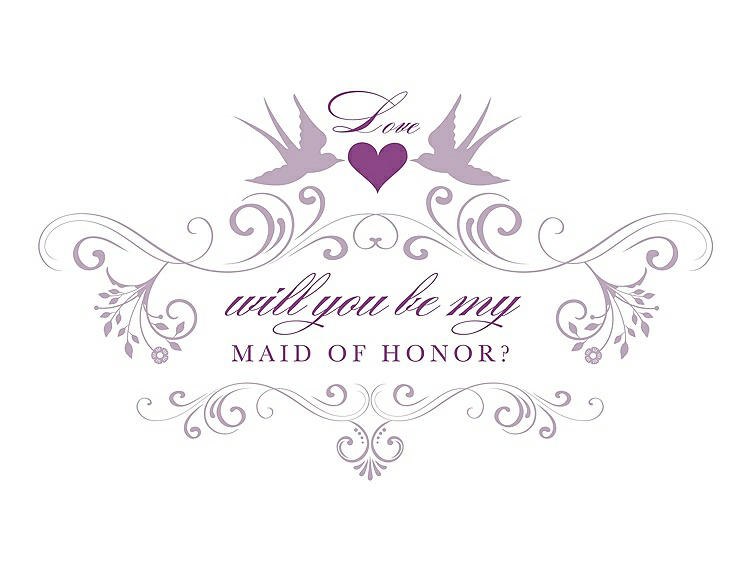 Front View - Wood Violet & Orchid Will You Be My Maid of Honor Card - Classic