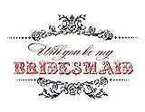Front View Thumbnail - Majestic & Perfect Coral Will You Be My Bridesmaid Card - Vintage