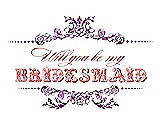 Front View Thumbnail - Dahlia & Perfect Coral Will You Be My Bridesmaid Card - Vintage