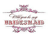 Front View Thumbnail - Fuchsia & Perfect Coral Will You Be My Bridesmaid Card - Vintage