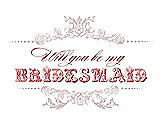 Front View Thumbnail - Ice Pink & Perfect Coral Will You Be My Bridesmaid Card - Vintage