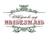 Front View Thumbnail - Ivy & Perfect Coral Will You Be My Bridesmaid Card - Vintage