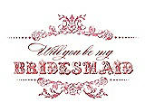 Front View Thumbnail - Nectar & Perfect Coral Will You Be My Bridesmaid Card - Vintage
