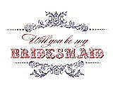 Front View Thumbnail - Passion & Perfect Coral Will You Be My Bridesmaid Card - Vintage
