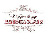 Front View Thumbnail - Petal Pink & Perfect Coral Will You Be My Bridesmaid Card - Vintage