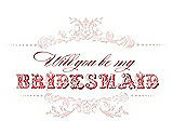 Front View Thumbnail - Rose Water & Perfect Coral Will You Be My Bridesmaid Card - Vintage