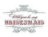 Front View Thumbnail - Surf Spray & Perfect Coral Will You Be My Bridesmaid Card - Vintage