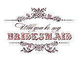 Front View Thumbnail - Tea Rose & Perfect Coral Will You Be My Bridesmaid Card - Vintage