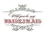 Front View Thumbnail - Twig & Perfect Coral Will You Be My Bridesmaid Card - Vintage