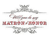 Front View Thumbnail - Cathedral & Perfect Coral Will You Be My Matron of Honor Card - Vintage