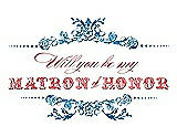Front View Thumbnail - Lotus & Perfect Coral Will You Be My Matron of Honor Card - Vintage