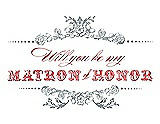 Front View Thumbnail - Mystic & Perfect Coral Will You Be My Matron of Honor Card - Vintage